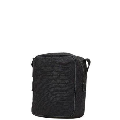 Gucci Gg Canvas Shoulder Bag 122759 Black Leather