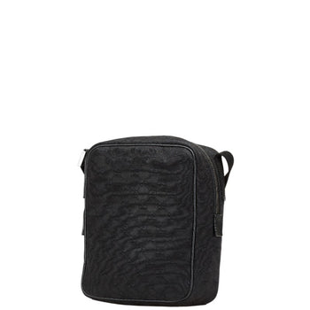 Gucci Gg Canvas Shoulder Bag 122759 Black Leather