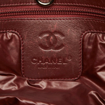 Chanel Coco Mark Cocoon Matelasse Handbag Tote Bag Black Nylon Leather