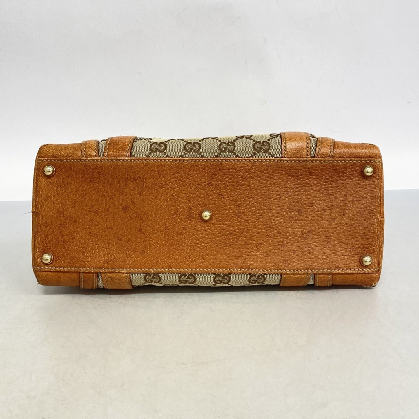 Gucci Gg Canvas Handbag 145761 Beige Light Brown Champagne