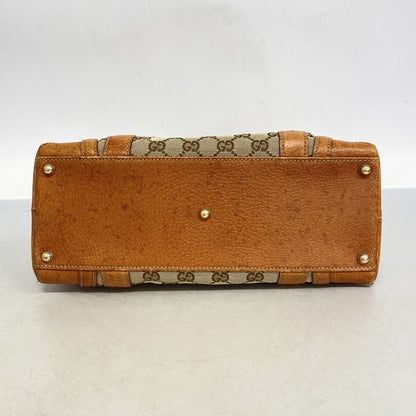 Gucci Gg Canvas Handbag 145761 Beige Light Brown Champagne