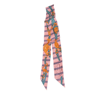 Hermes Herms Twilly Brides De Gala Ceremonial Bridle Scarf Muffler In Pink