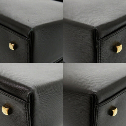 Salvatore Ferragamo Gancini Dy-21 8791 Leather Black Handbag 1410Salvatore
