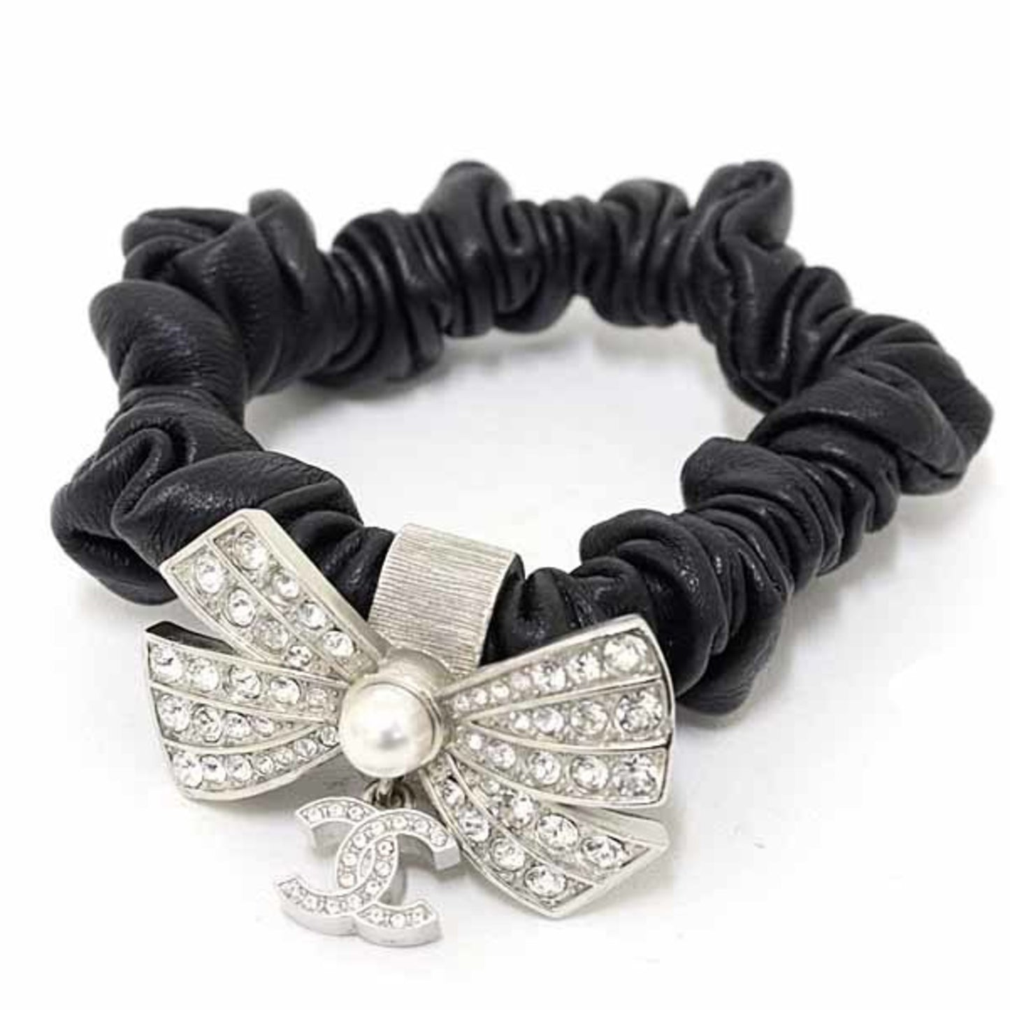 Chanel Hair Scrunchie With Coco Mark Ribbon