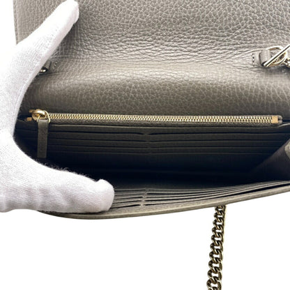 Gucci 510314 Chain Wallet Shoulder Bag Gray