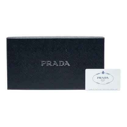 Prada Camouflage Round Zip Long Wallet In Khaki Black Nylon