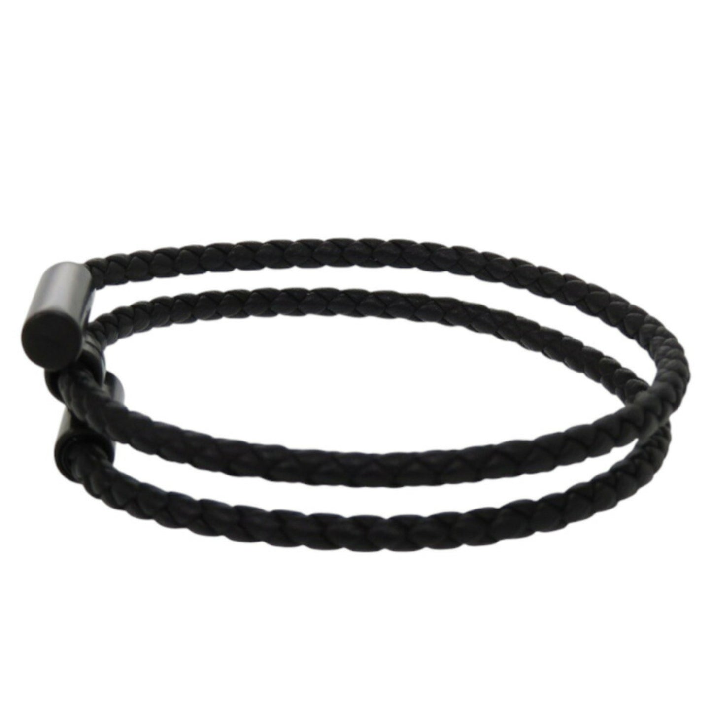 Unused Herms Tourni Tresse Swift So Black T4 Size Black Bracelet 0408Hermes