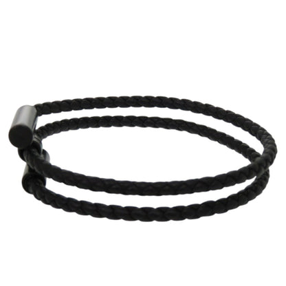 Unused Herms Tourni Tresse Swift So Black T4 Size Black Bracelet 0408Hermes