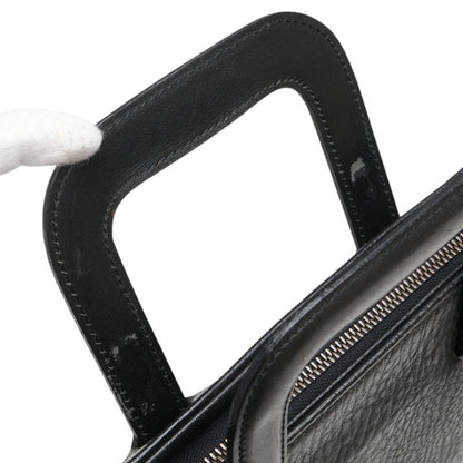 Burberry'S Check Lining Business Bag Briefcase In Black Leather