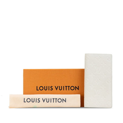 Louis Vuitton Monogram Empreinte Portefeuille Brazza Nm Long Wallet M83066 Full Moon White Leather