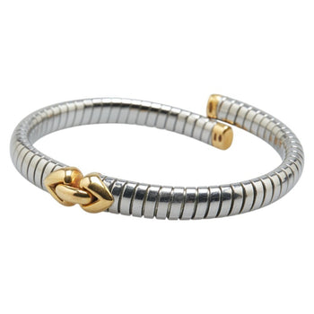 Bvlgari Doppio Cuore Bangle In Stainless Steel