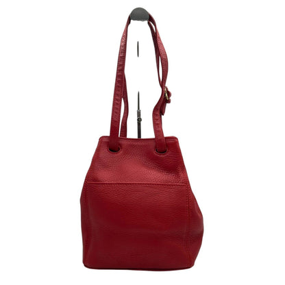 Coach Old Drawstring Shoulder Bag 4923 Bucket In Red Glove-Tanned Leather.