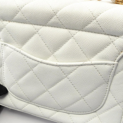 Chanel Matelasse Small Shoulder Bag In Calfskin Leather (Women'S) White As3729