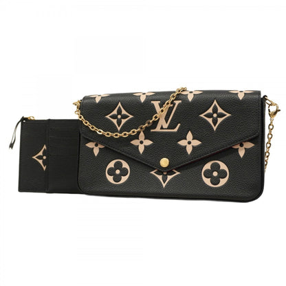 Louis Vuitton Monogram Empreinte Two-Tone Pochette Felicie Shoulder Wallet M82479 Black