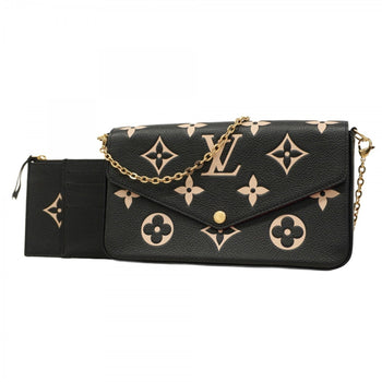 Louis Vuitton Monogram Empreinte Two-Tone Pochette Felicie Shoulder Wallet M82479 Black