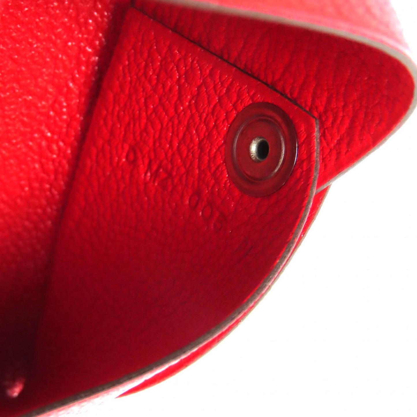 Hermes Calvi Chevre Rouge Coupe Silver Hardware Iwataya Exclusive Business Card Case