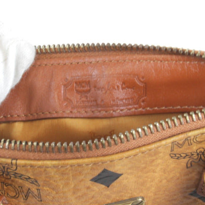 Mcm Visetos 010 Boston Bag Leather Brown