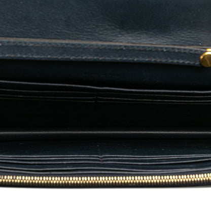 Celine Chain Wallet Shoulder Bag Black Red Beige Leather