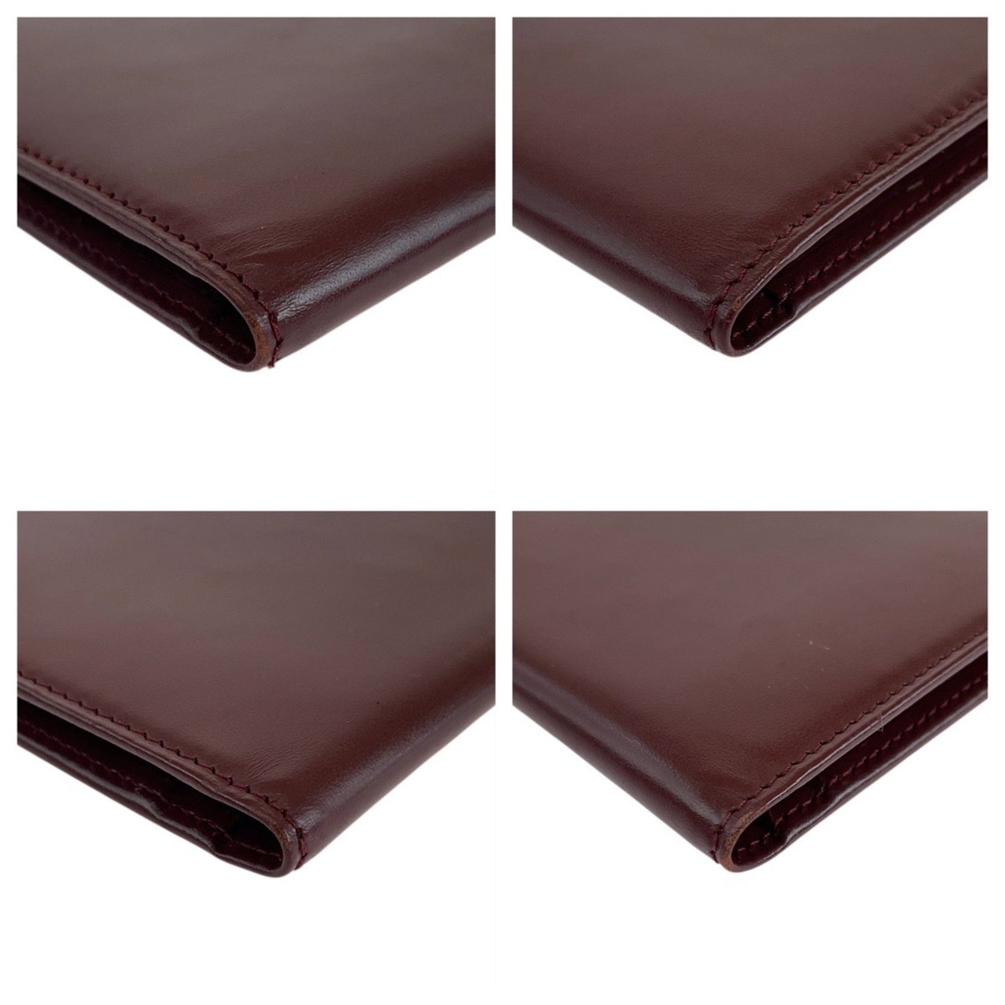 Cartier Must Line Bordeaux Gold Hardware Leather Long Wallet