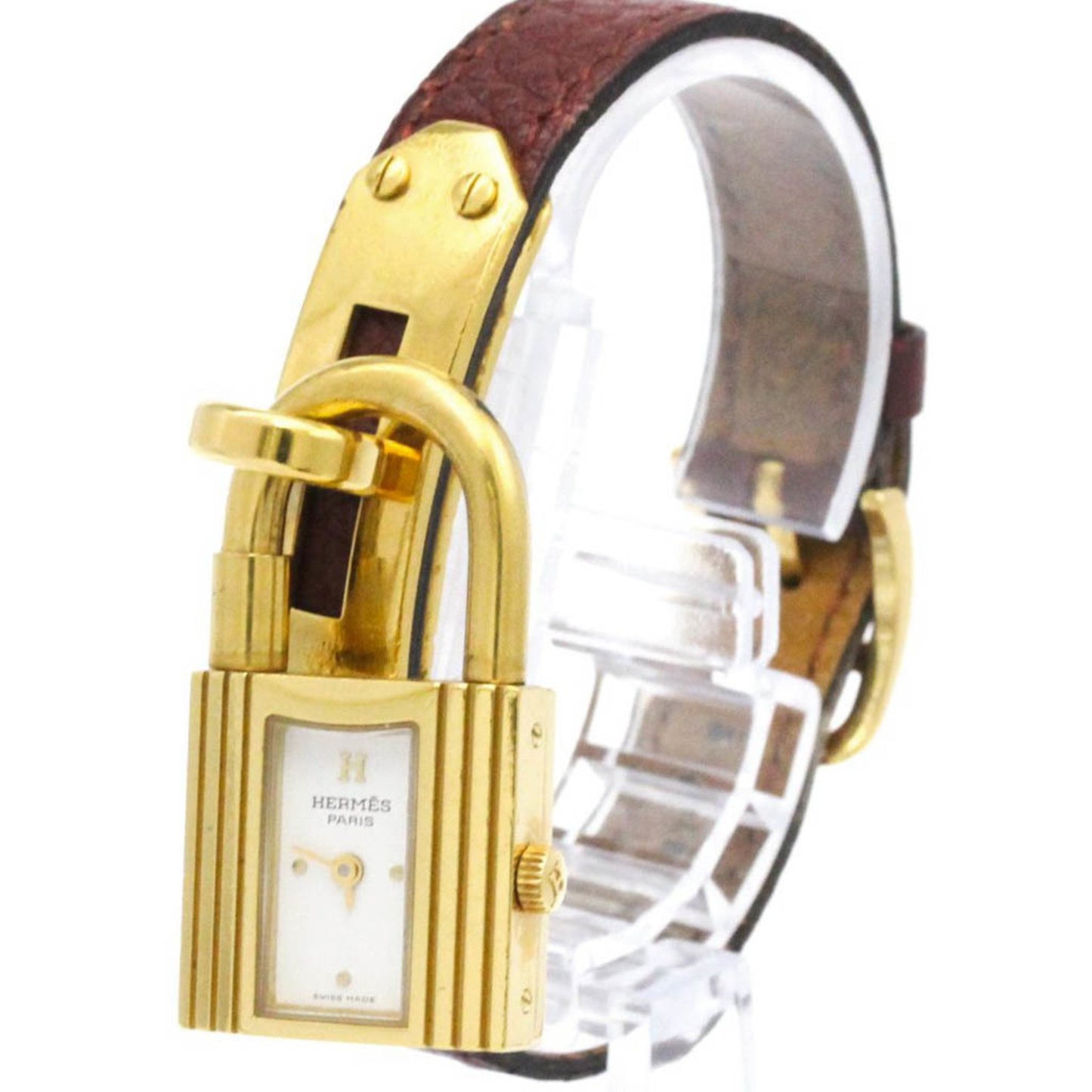 Hermes Kelly Watch Gold Plated Leather Quartz