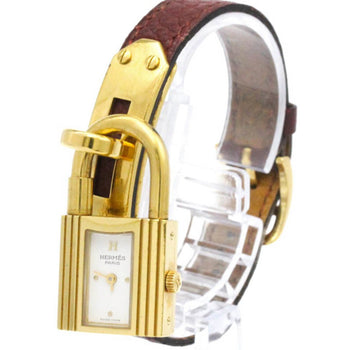 Hermes Kelly Watch Gold Plated Leather Quartz