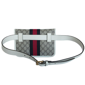 Gucci Waist Bag Belt Ophidia Gg Supreme Canvas Leather Beige Brown Off-White Gold