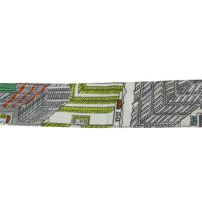 Hermes Twilly Pantin City Silk Scarf/Muffler White