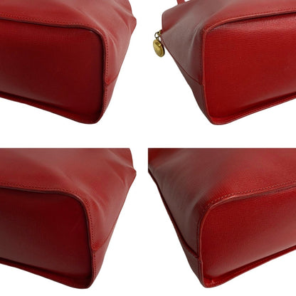 Christian Dior Cd Logo Hardware Leather Semi-Shoulder Bag/Mini Tote Bag In Red 60294