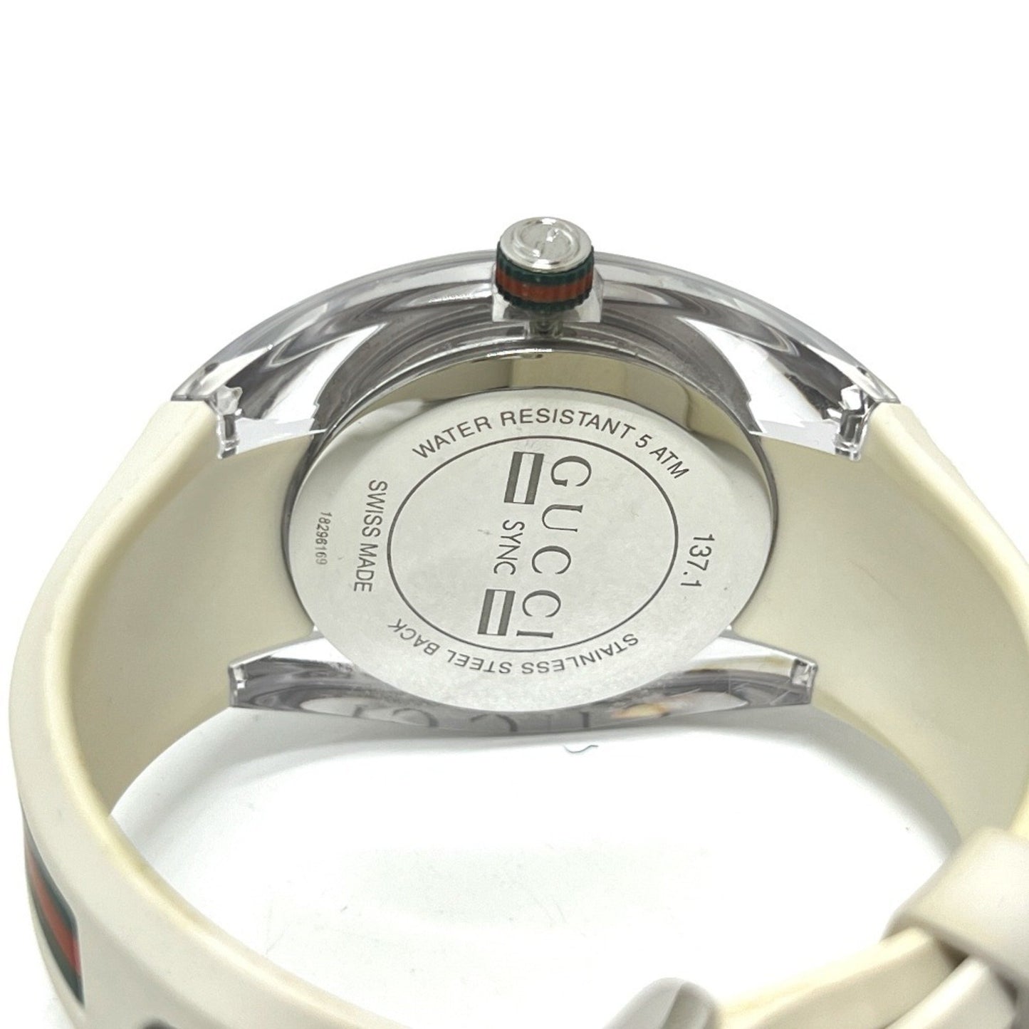 Gucci 137.1 Sherry Line Date Stainless Steel Quartz Watch With Rubber Strap