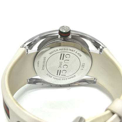 Gucci 137.1 Sherry Line Date Stainless Steel Quartz Watch With Rubber Strap