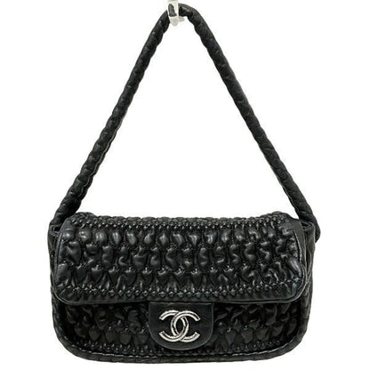 Chanel Bubble Quilt Black Bag Handbag Shoulder