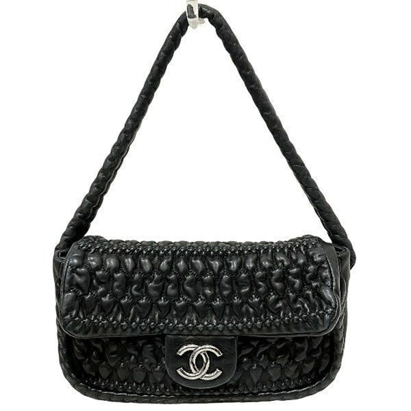 Chanel Bubble Quilt Black Bag Handbag Shoulder