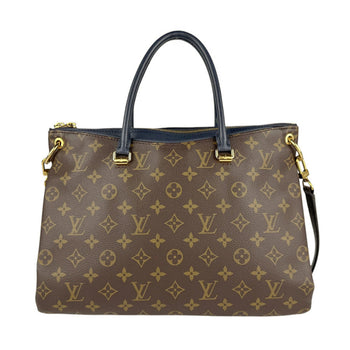 Louis Vuitton Louis Vuitton Handbag Shoulder Bag Monogram Pallas Canvas Brown Navy Gold