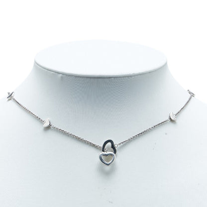 Tiffany Heart Link Lariat Necklace In 925 Sterling Silver