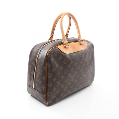 Louis Vuitton Deauville Bowling Vanity Handbag Coated Canvas Leather Monogram
