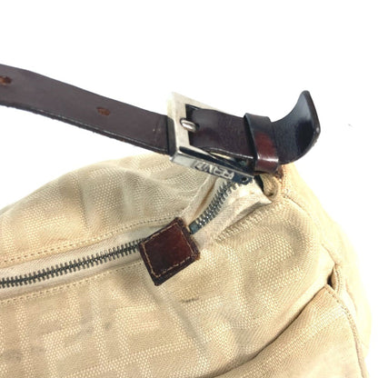 Fendi Zucca Mamma Bucket Shoulder Bag Canvas Leather