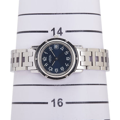 Herms Clipper Watch Cl4.210 Quartz Navy Dial Stainless Steel