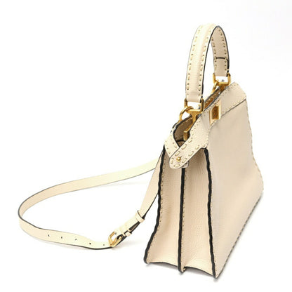Fendi Peekaboo I See You Medium Bag 8Bn321 Selleria Leather Ivory K-158715