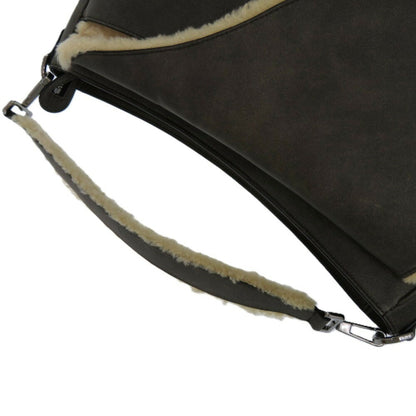 Christian Dior Dior Saddle Shearling 00 Bo 0292 Mouton Gray 1145 Shoulder Bag