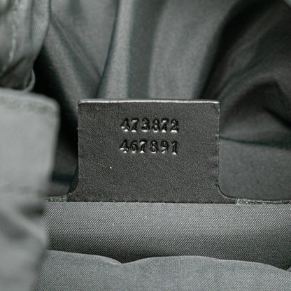 Gucci Gg Supreme Sherry Line Drawstring Backpack 473872 Gray Black Leather