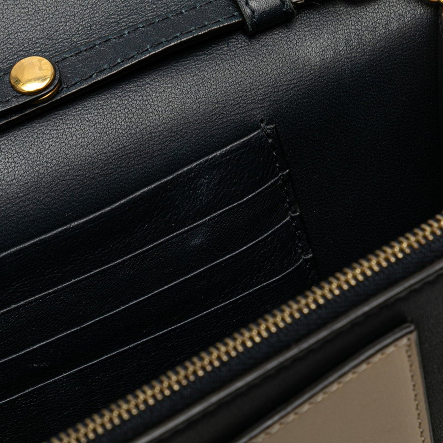 Celine Chain Wallet Shoulder Bag Black Red Beige Leather