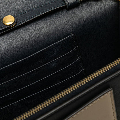 Celine Chain Wallet Shoulder Bag Black Red Beige Leather