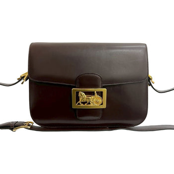 Celine Carriage Leather Shoulder Bag/Pochette/Sacoche In Brown
