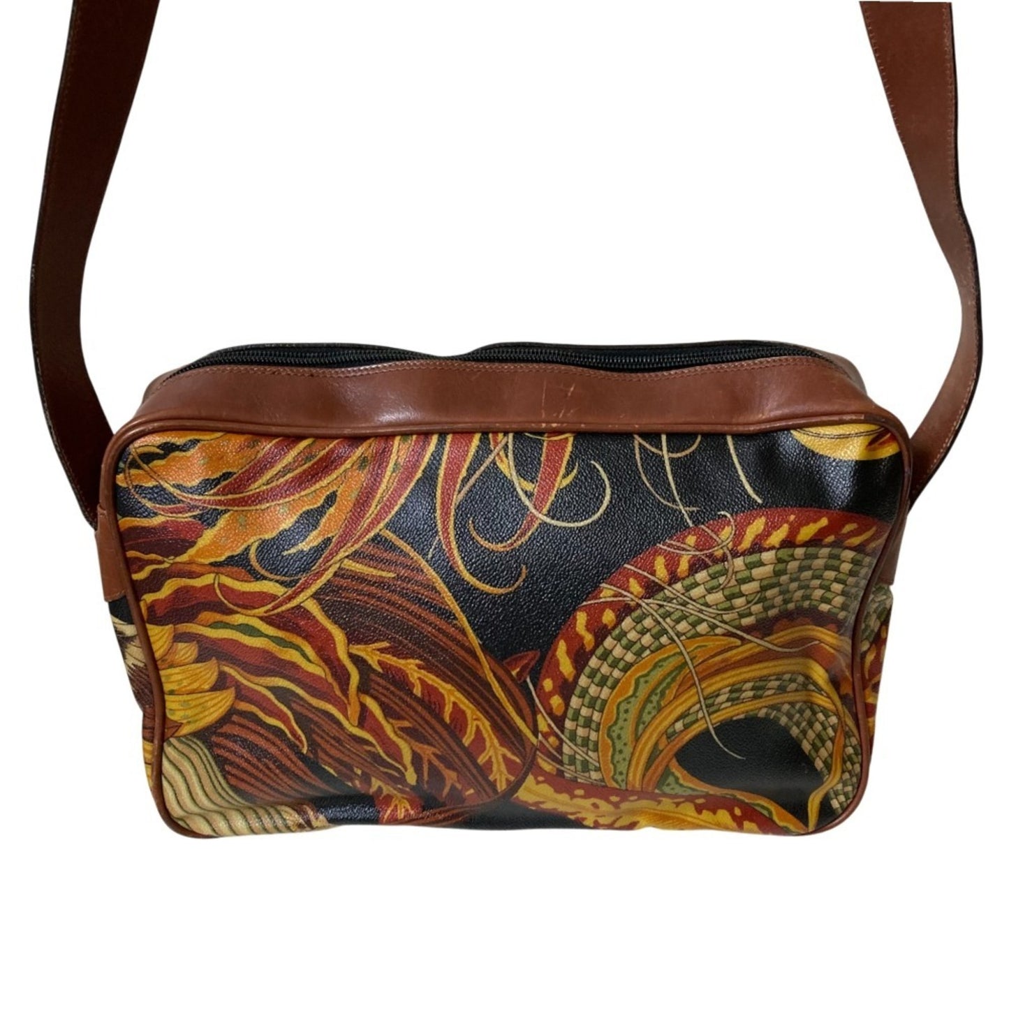 Salvatore Ferragamo Botanical Leather Combination Shoulder Bag