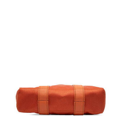 Hermes Herms Acapulco Cabas Mm Tote Bag In Orange Toile Chevron Leather