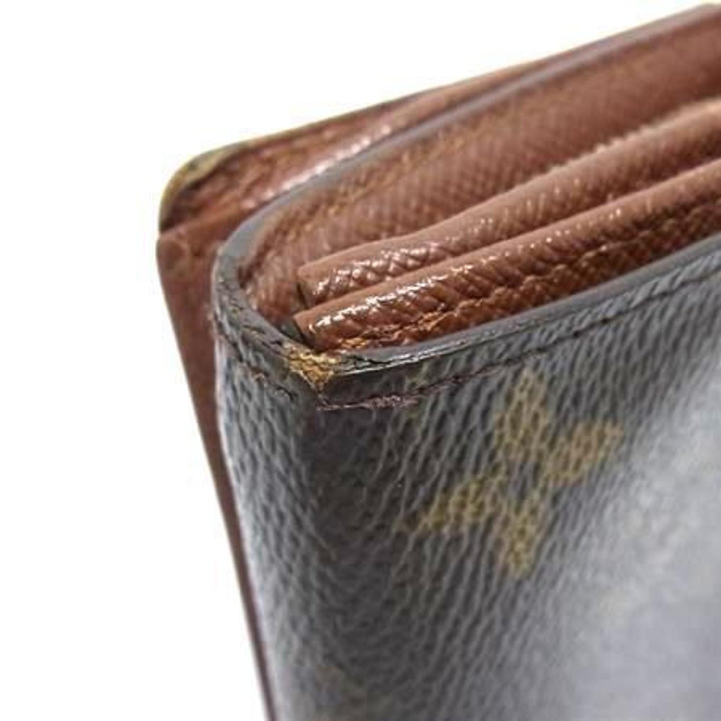 Louis Vuitton Monogram Porte Monnaie Bi-Tresor Wallet M61730 Brown Leather
