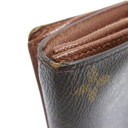 Louis Vuitton Monogram Porte Monnaie Bi-Tresor Wallet M61730 Brown Leather
