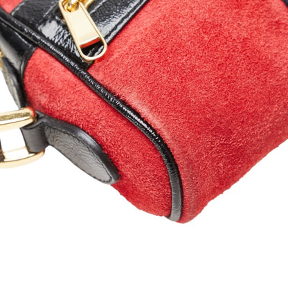 Gucci Sherry Line Crossbody Shoulder Bag 517350 In Red Multicolor Suede