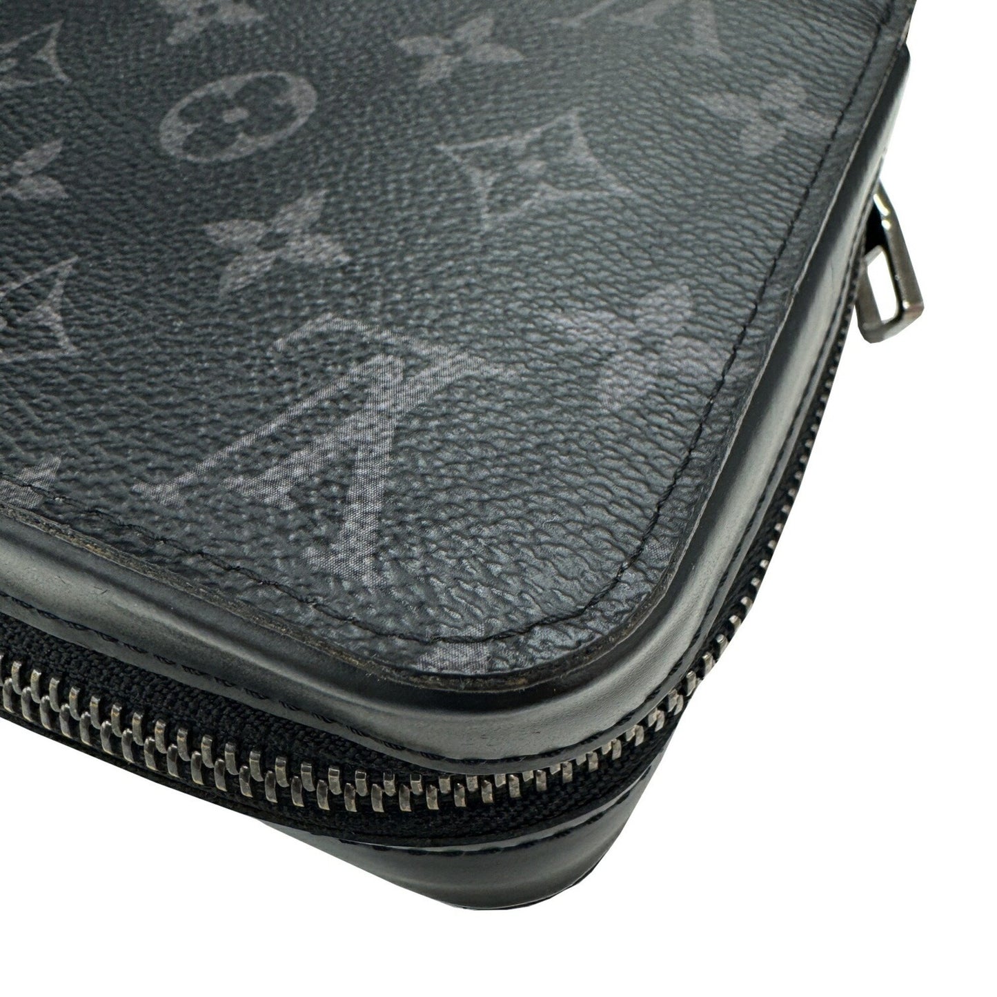 Louis Vuitton Zippy Xl M61698 Ca0270 Monogram Eclipse Round Long Wallet In Black