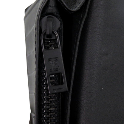 Louis Vuitton Portefeuille Brazza Nm Lv Aerogram Leather Black Long Wallet